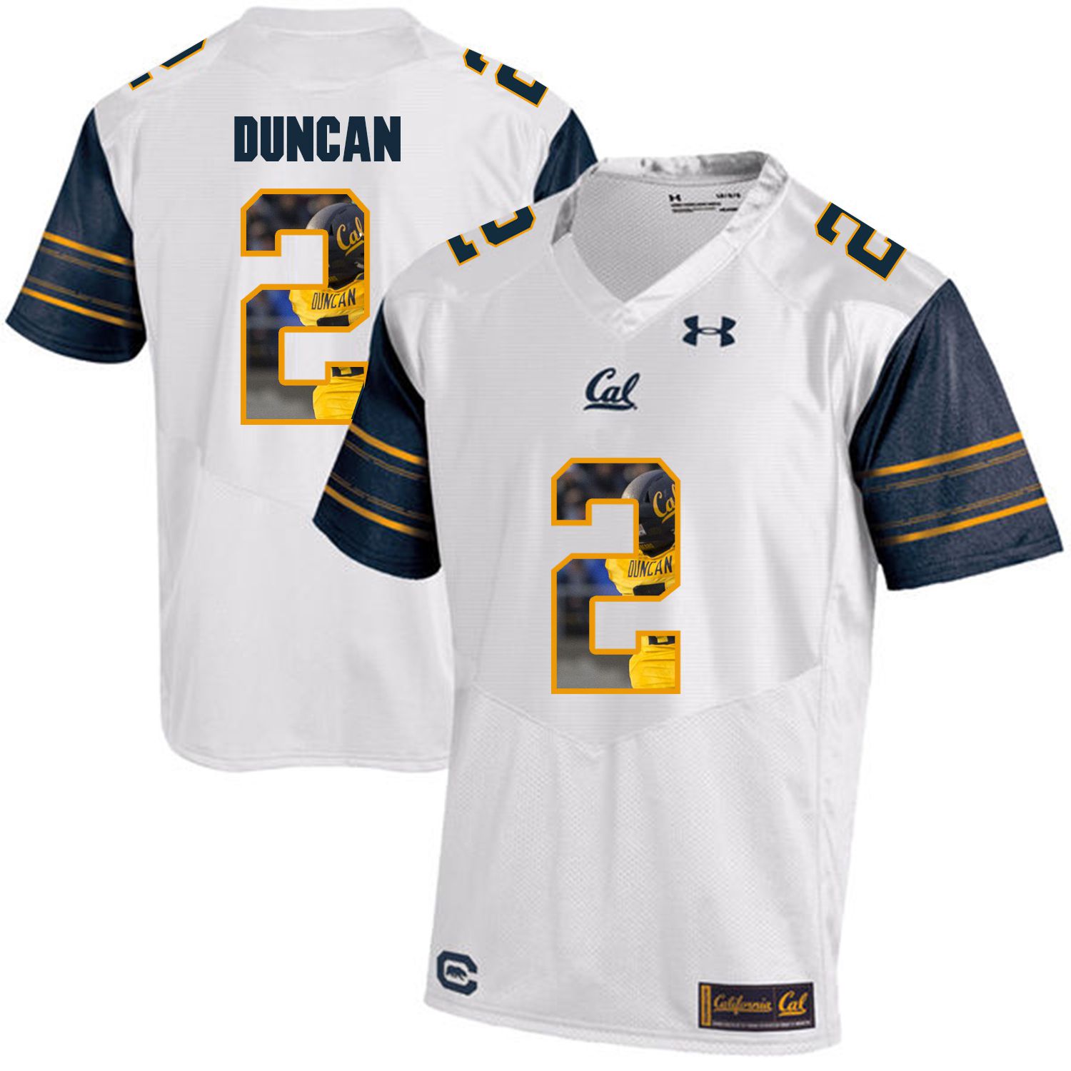 Men California Golden Bears #2 Jordan Duncan White Customized NCAA Jerseys->customized ncaa jersey->Custom Jersey